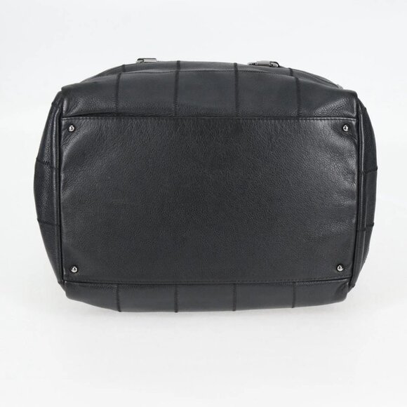 CHANEL Choco Bar Hand Bag Grained Calf Skin Black Silver gold - Picture 5 of 16